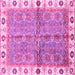 Square Machine Washable Oriental Pink Traditional Rug, wshabs3206pnk