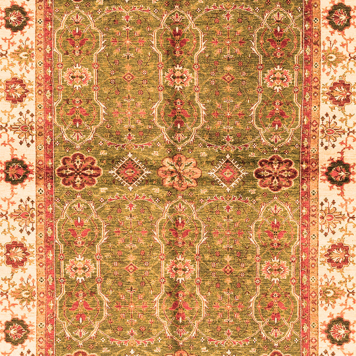 Machine Washable Oriental Orange Traditional Area Rugs, wshabs3206org