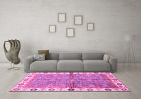 Machine Washable Oriental Pink Traditional Rug, wshabs3206pnk