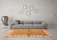 Machine Washable Oriental Orange Traditional Rug, wshabs3206org