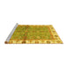 Sideview of Machine Washable Oriental Yellow Traditional Rug, wshabs3206yw