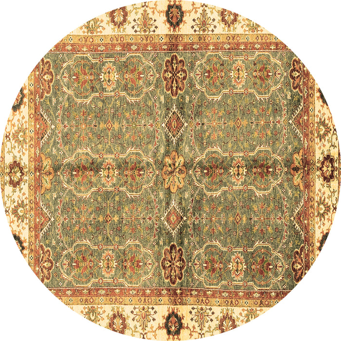 Round Machine Washable Oriental Brown Traditional Rug, wshabs3206brn