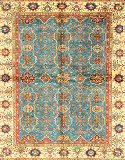 Abstract Ginger Brown Green Oriental Rug, abs3206