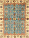 Abstract Ginger Brown Green Oriental Rug, abs3206