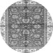 Round Oriental Gray Traditional Rug, abs3207gry