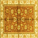 Square Oriental Yellow Traditional Rug, abs3207yw