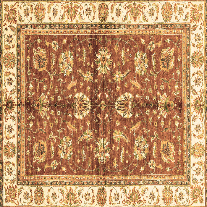 Square Oriental Brown Traditional Rug, abs3207brn