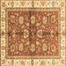 Square Oriental Brown Traditional Rug, abs3207brn