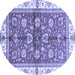 Round Oriental Blue Traditional Rug, abs3207blu