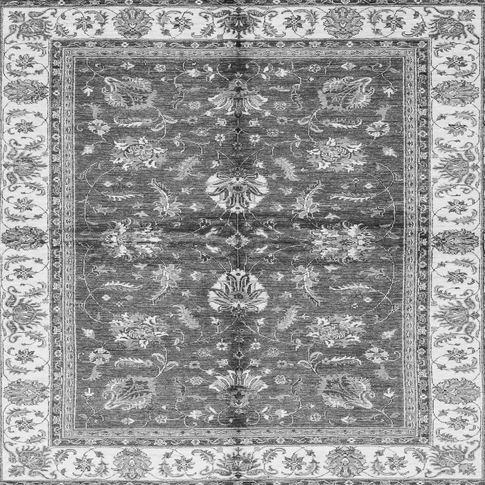 Square Machine Washable Oriental Gray Traditional Rug, wshabs3207gry