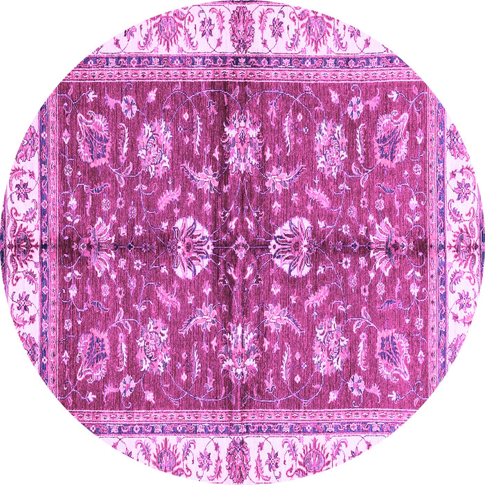 Round Machine Washable Oriental Purple Traditional Area Rugs, wshabs3207pur
