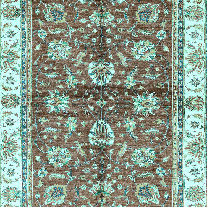 Machine Washable Oriental Light Blue Traditional Rug, wshabs3207lblu