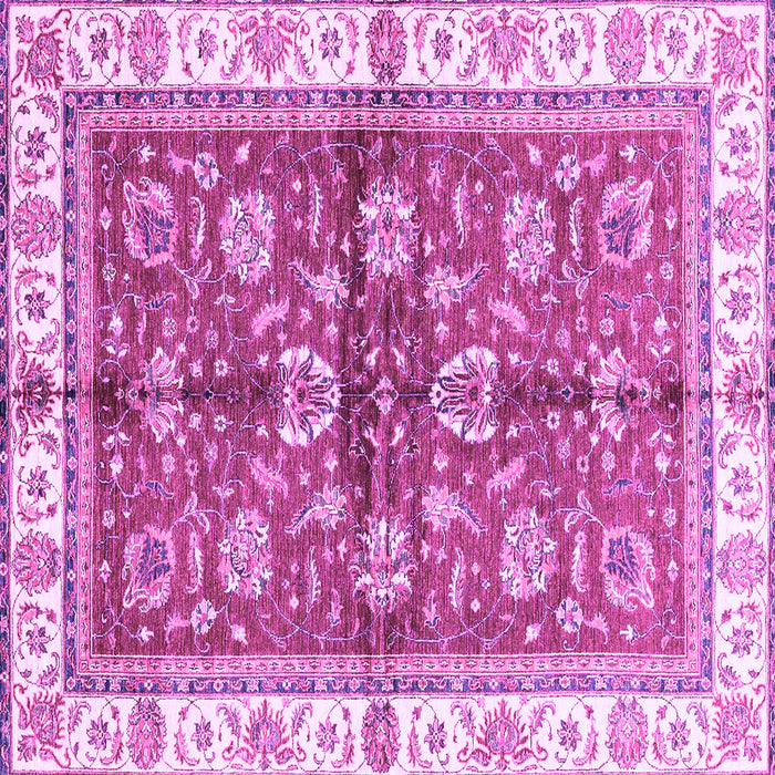 Square Machine Washable Oriental Purple Traditional Area Rugs, wshabs3207pur
