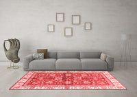 Machine Washable Oriental Red Traditional Rug, wshabs3207red