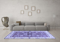 Machine Washable Oriental Blue Traditional Rug, wshabs3207blu