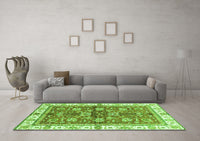 Machine Washable Oriental Green Traditional Rug, wshabs3207grn