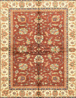 Machine Washable Abstract Red Rug, wshabs3207