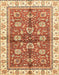 Machine Washable Abstract Red Rug, wshabs3207