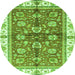 Round Oriental Green Traditional Rug, abs3207grn