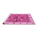 Sideview of Machine Washable Oriental Pink Traditional Rug, wshabs3207pnk