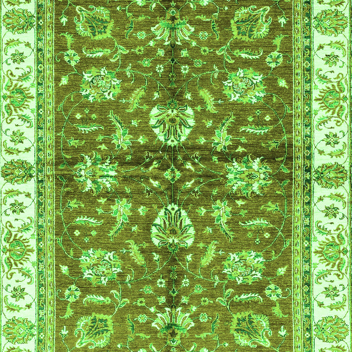 Machine Washable Oriental Green Traditional Area Rugs, wshabs3207grn