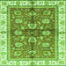 Square Oriental Green Traditional Rug, abs3207grn