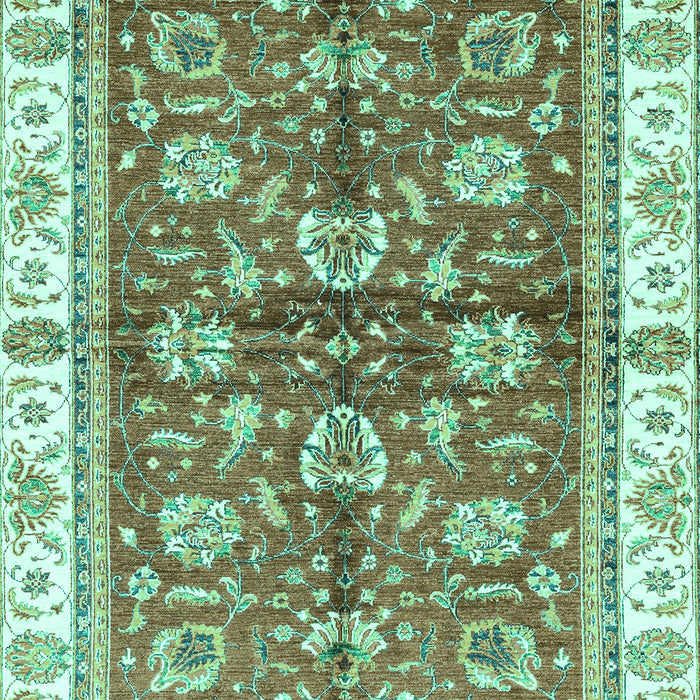Machine Washable Oriental Turquoise Traditional Area Rugs, wshabs3207turq