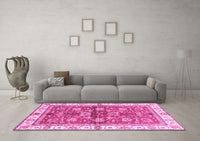 Machine Washable Oriental Pink Traditional Rug, wshabs3207pnk