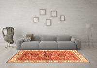 Machine Washable Oriental Orange Traditional Rug, wshabs3207org