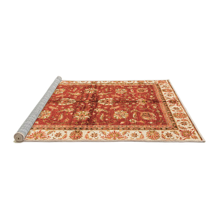 Sideview of Machine Washable Oriental Orange Traditional Area Rugs, wshabs3207org