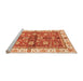 Sideview of Machine Washable Oriental Orange Traditional Area Rugs, wshabs3207org