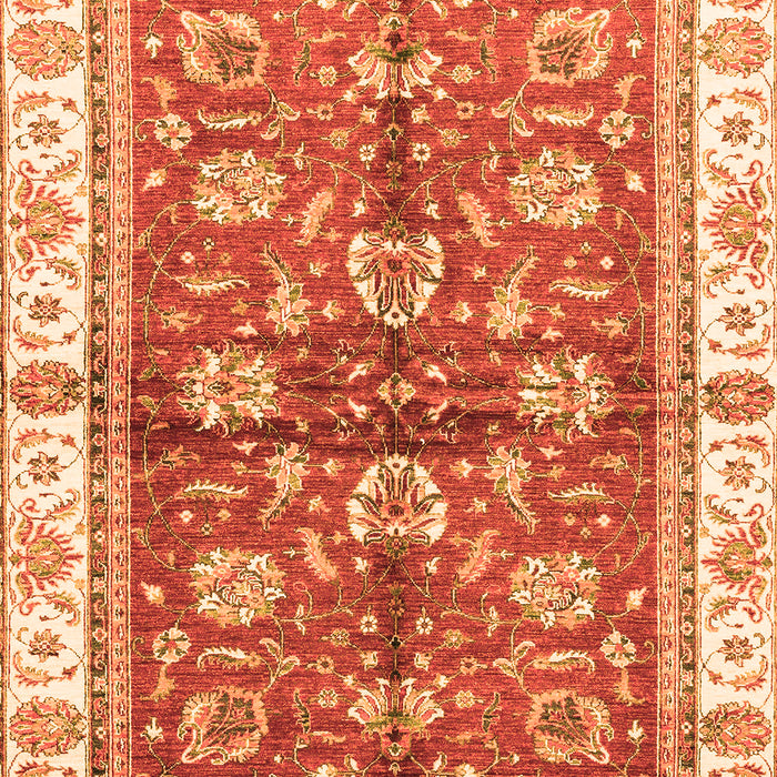Machine Washable Oriental Orange Traditional Area Rugs, wshabs3207org