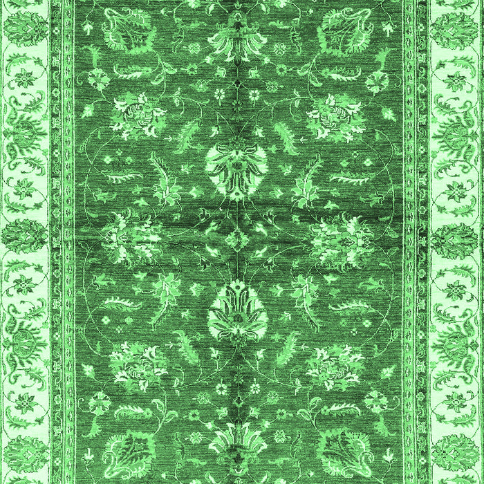 Machine Washable Oriental Emerald Green Traditional Area Rugs, wshabs3207emgrn