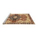 Sideview of Machine Washable Abstract Brown Red Rug, wshabs3208