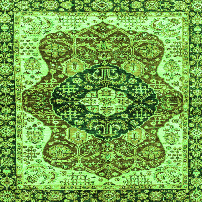 Square Machine Washable Persian Green Traditional Area Rugs, wshabs3208grn
