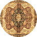 Round Machine Washable Persian Brown Traditional Rug, wshabs3208brn