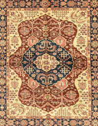 Machine Washable Abstract Brown Red Rug, wshabs3208