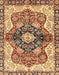 Machine Washable Abstract Brown Red Rug, wshabs3208