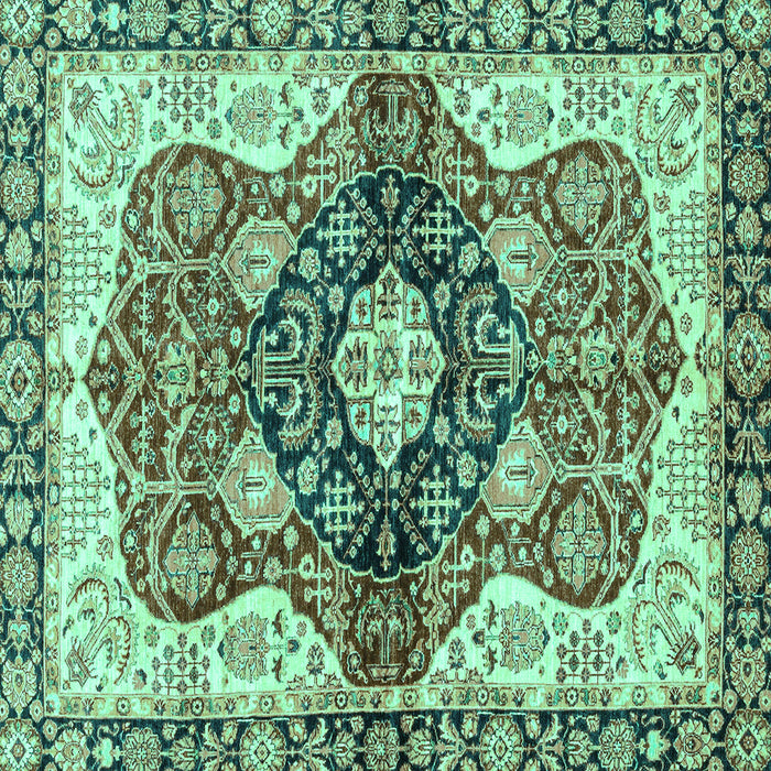 Square Machine Washable Persian Turquoise Traditional Area Rugs, wshabs3208turq
