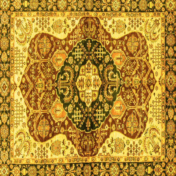 Square Persian Yellow Traditional Rug, abs3208yw