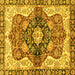 Square Persian Yellow Traditional Rug, abs3208yw