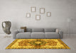 Machine Washable Persian Yellow Traditional Rug in a Living Room, wshabs3208yw