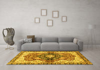 Machine Washable Persian Yellow Traditional Rug, wshabs3208yw