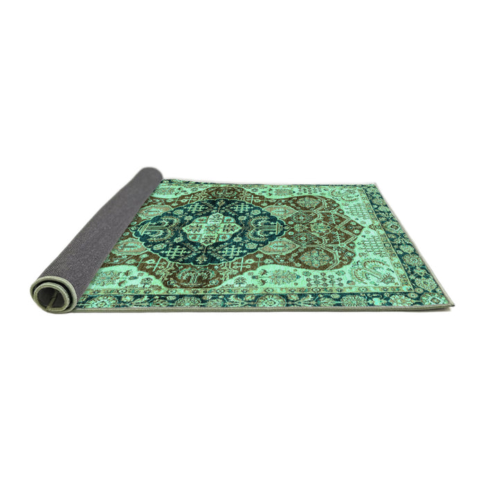 Sideview of Persian Turquoise Traditional Rug, abs3208turq