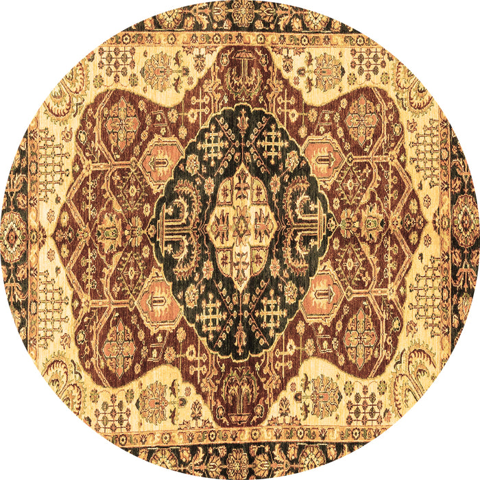 Round Persian Brown Traditional Rug, abs3208brn