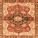 Square Machine Washable Persian Orange Traditional Area Rugs, wshabs3208org