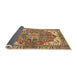 Sideview of Abstract Metallic Gold Persian Rug, abs3209