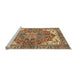 Sideview of Machine Washable Abstract Metallic Gold Rug, wshabs3209