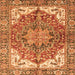 Square Machine Washable Persian Orange Traditional Area Rugs, wshabs3209org