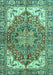 Machine Washable Persian Turquoise Traditional Area Rugs, wshabs3209turq